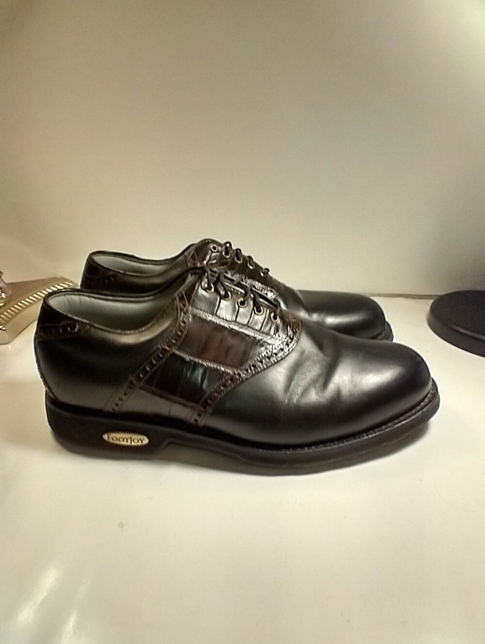 FootJoy Classics Tour Brown Saddle Leather Golf Shoes Men's sz 10.5 EEE.